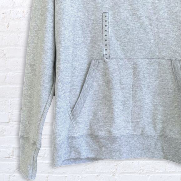 Champion Powerblend Fleece Funnel Hoodie Womens M Gray Classic Script Logo - Picture 2 of 7